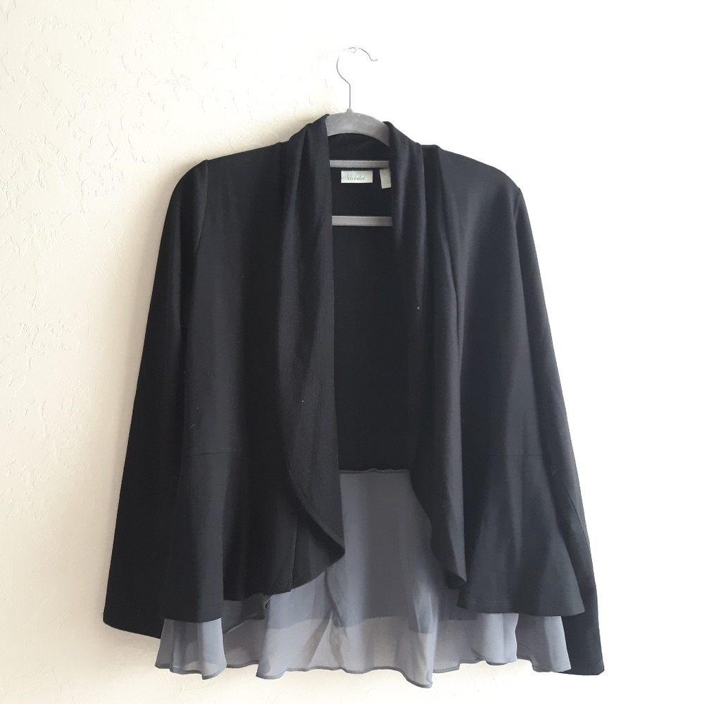 LOGO lounge small black gray sheer sweater